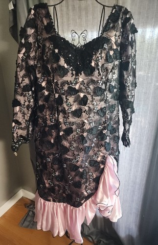 Vintage 80s black - pink, sequin