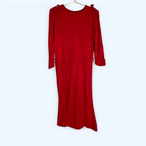 Demaro red knee length dress - red,